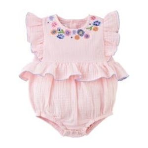 Mud Pie Pink Gauze Bubble Baby Girl Rumper